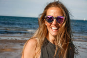 Made with a sustainable speckled wheatstraw or coffee residue frame and walnut wood temples, it's lightweight, comfortable and eco-friendly. Available in charcoal, olive green, coffee and mint frames and fitted with UV400 polarised lenses in smoke, mirrored rose pink and mirrored honey, they are a natural, biodegradable alternative to plastic sunglasses.