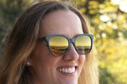 Made with a sustainable speckled wheatstraw or coffee residue frame and walnut wood temples, it's lightweight, comfortable and eco-friendly. Available in charcoal, olive green, coffee and mint frames and fitted with UV400 polarised lenses in smoke, mirrored rose pink and mirrored honey, they are a natural, biodegradable alternative to plastic sunglasses.