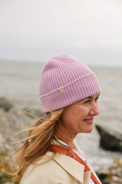 Malin Cashmere + Merino Mix Ribbed Beanie - Lavender