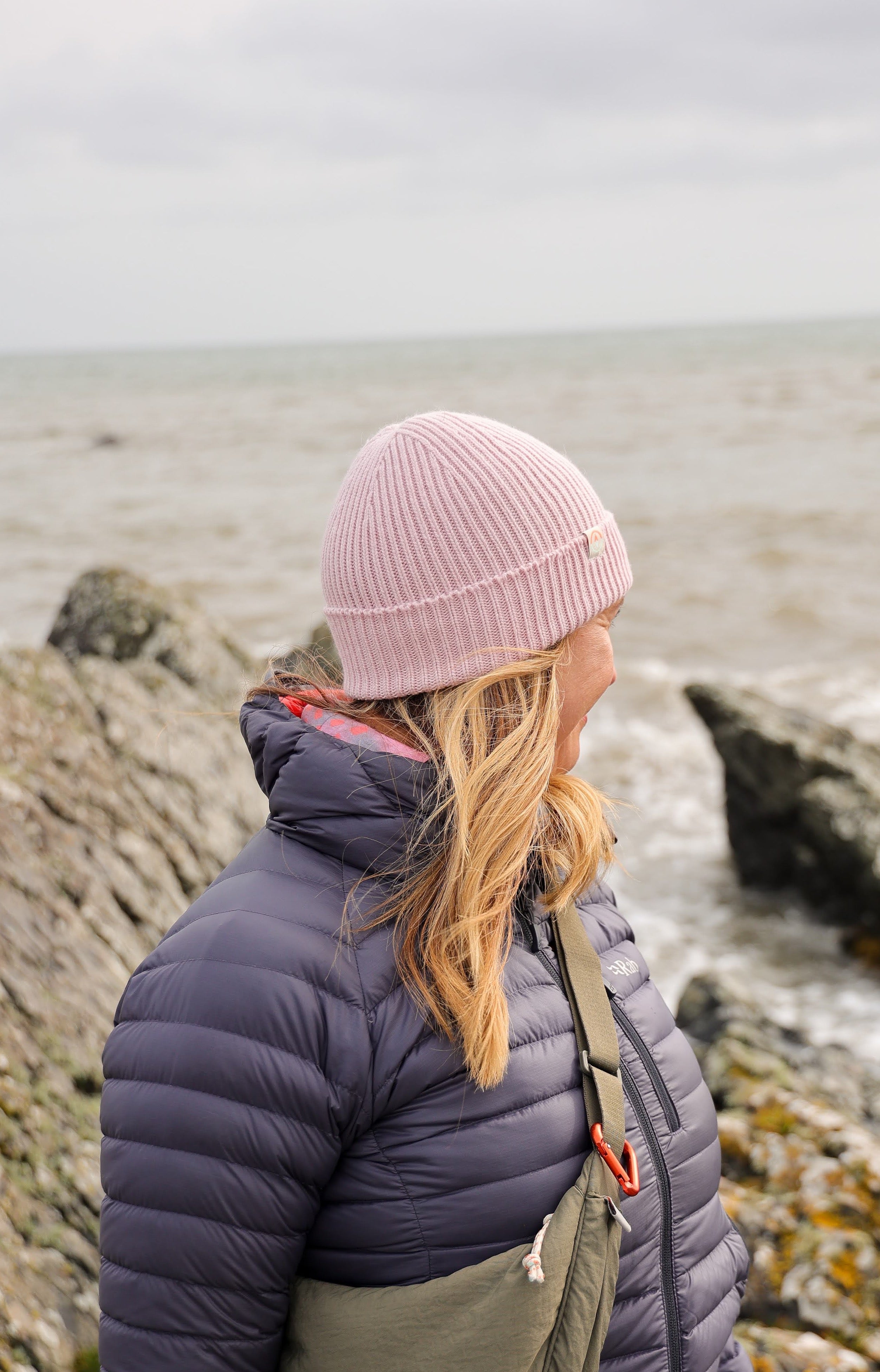 Malin Cashmere + Merino Mix Ribbed Beanie - Peony Pink