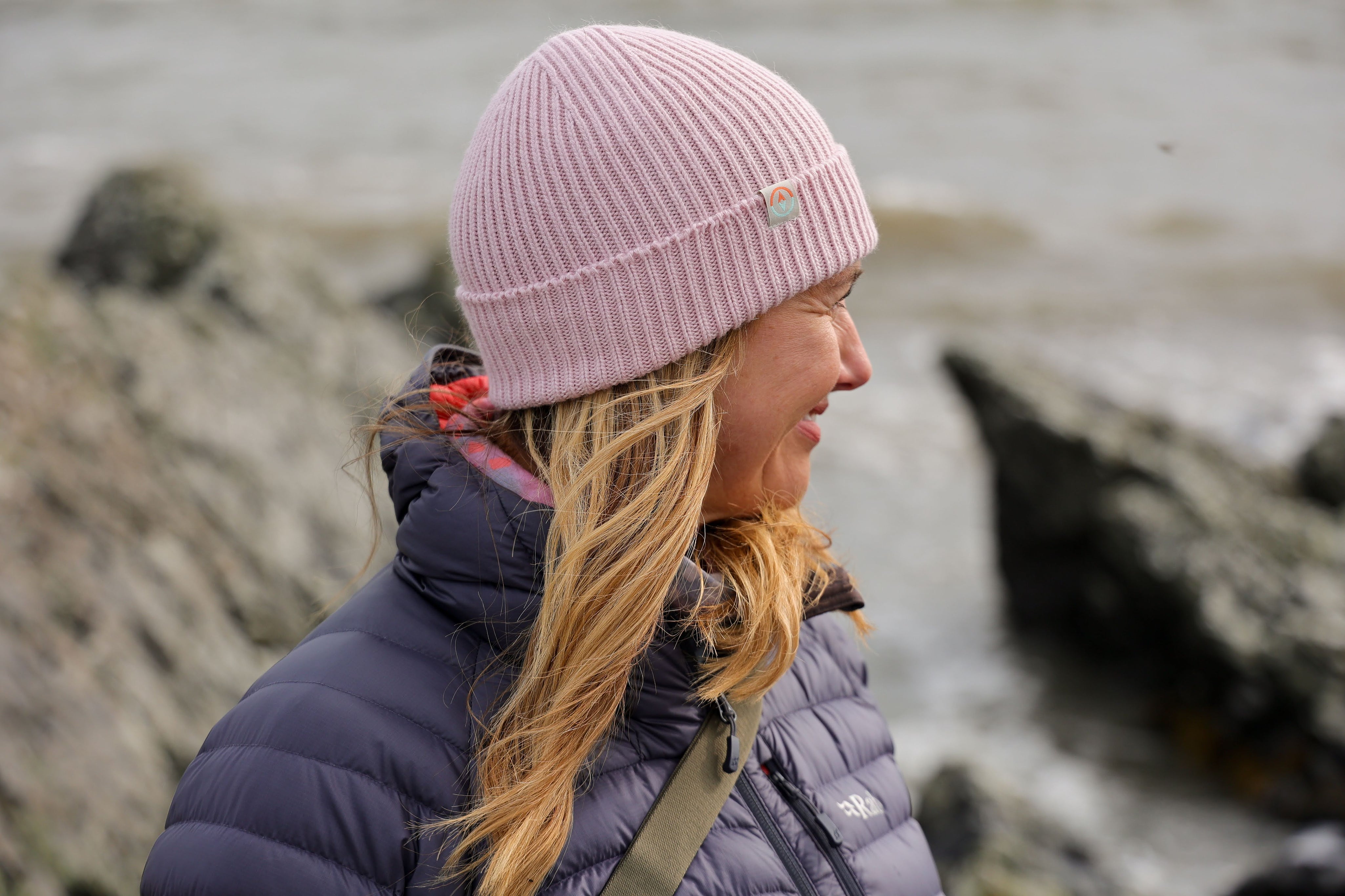 Malin Cashmere + Merino Mix Ribbed Beanie - Peony Pink