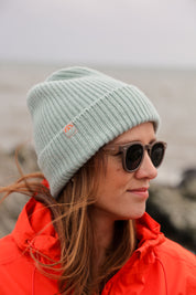 Malin Cashmere + Merino Mix Ribbed Beanie - Mint