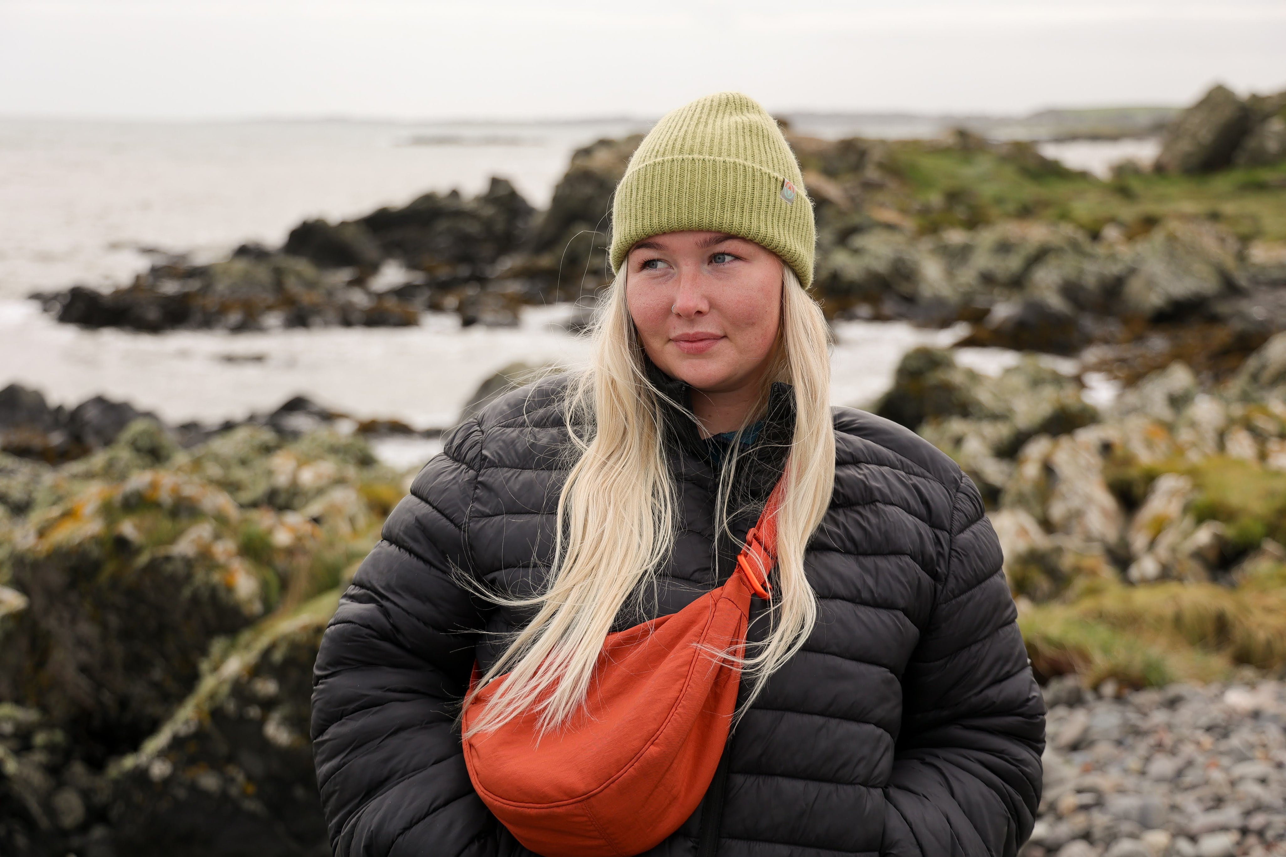 Malin Cashmere + Merino Mix Ribbed Beanie - Pistachio Green