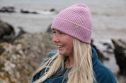 Malin Cashmere + Merino Mix Ribbed Beanie - Lavender