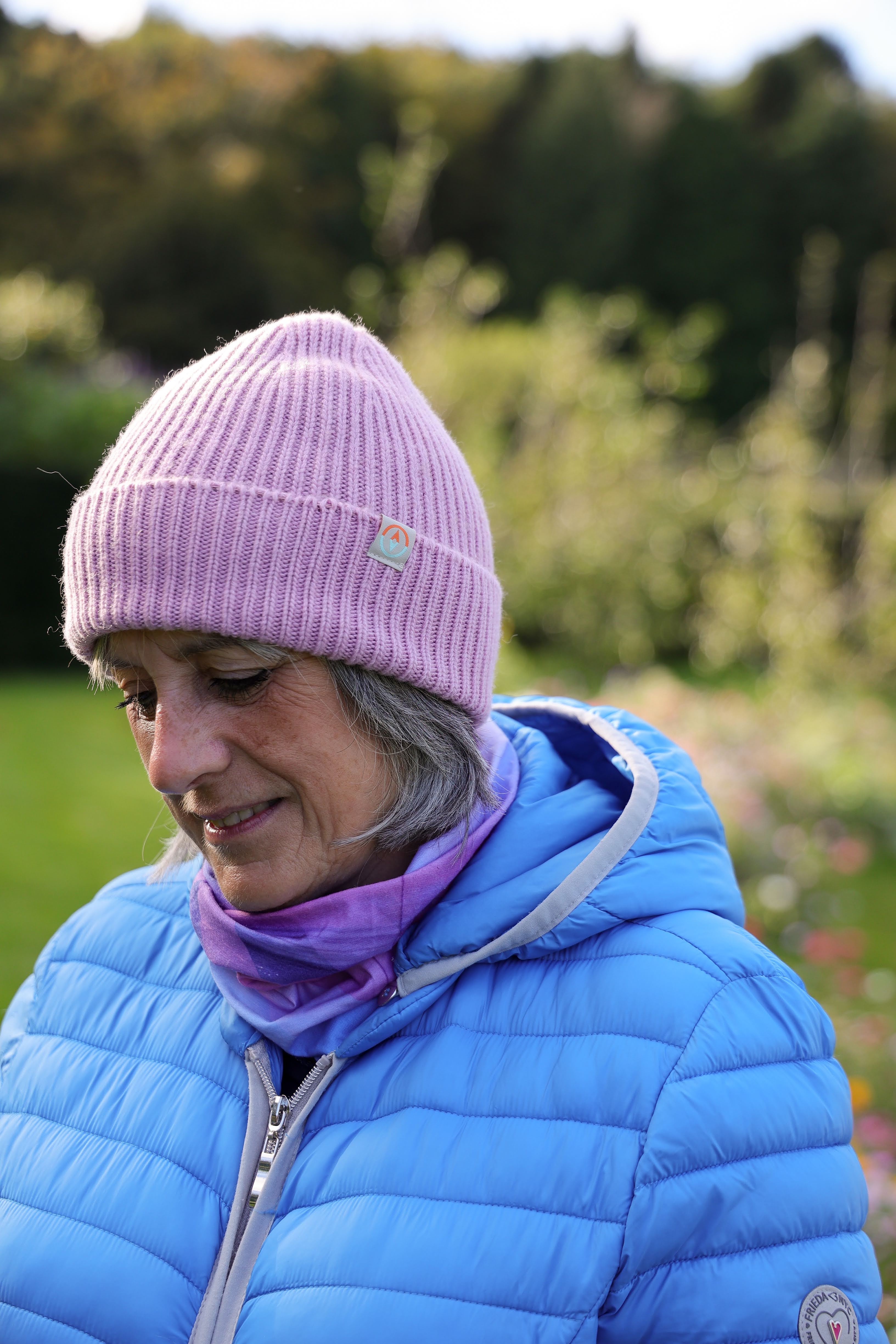 Malin Cashmere + Merino Mix Ribbed Beanie - Lavender