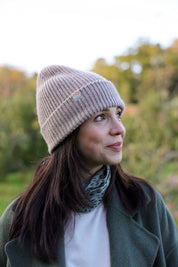 Malin Cashmere + Merino Mix Ribbed Beanie - Willow