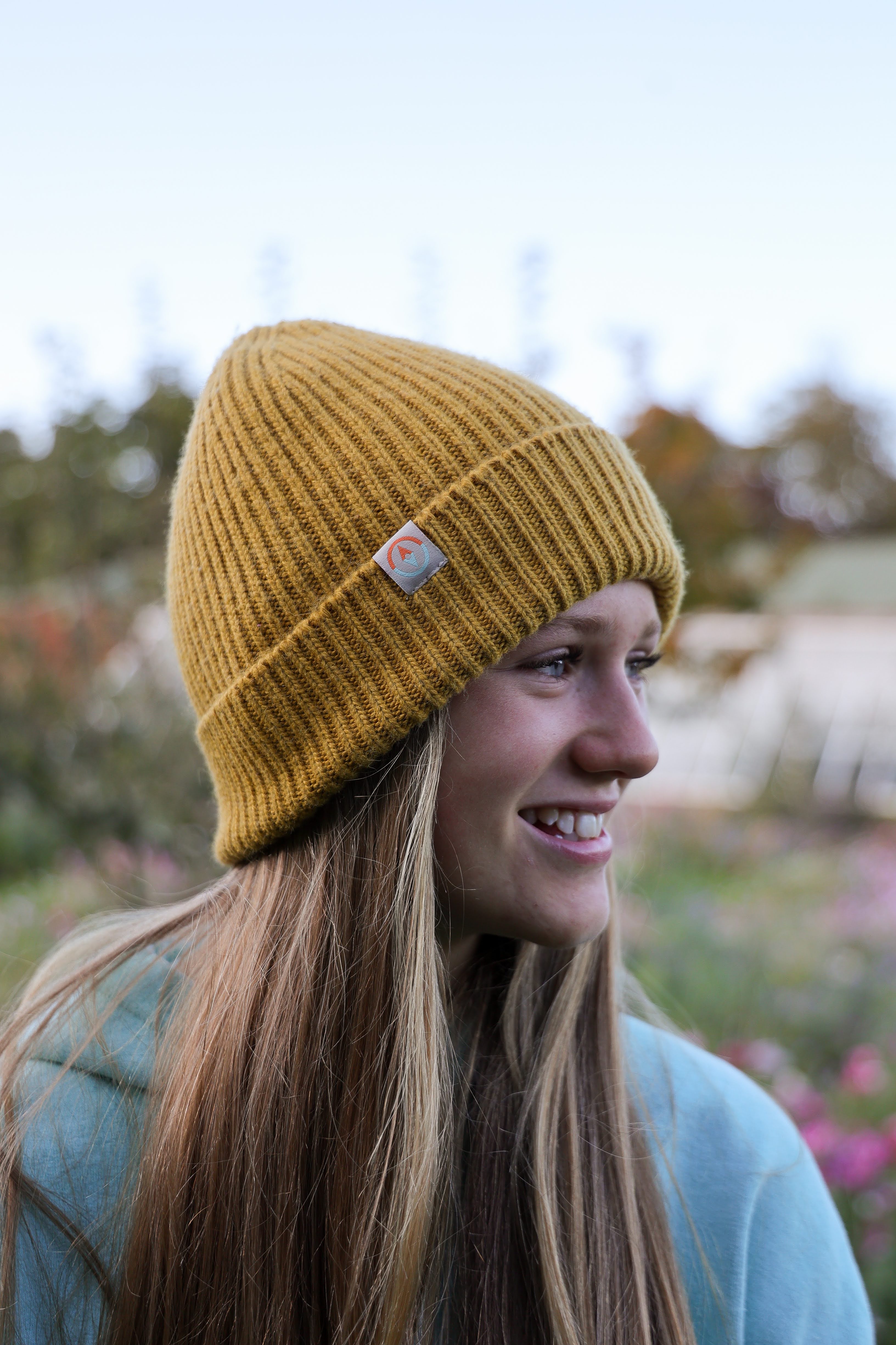 Malin Cashmere + Merino Mix Ribbed Beanie - Mustard