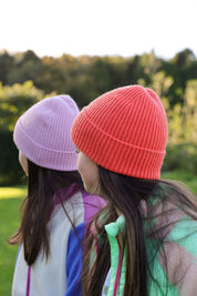 Malin Cashmere + Merino Mix Ribbed Beanie - Lavender