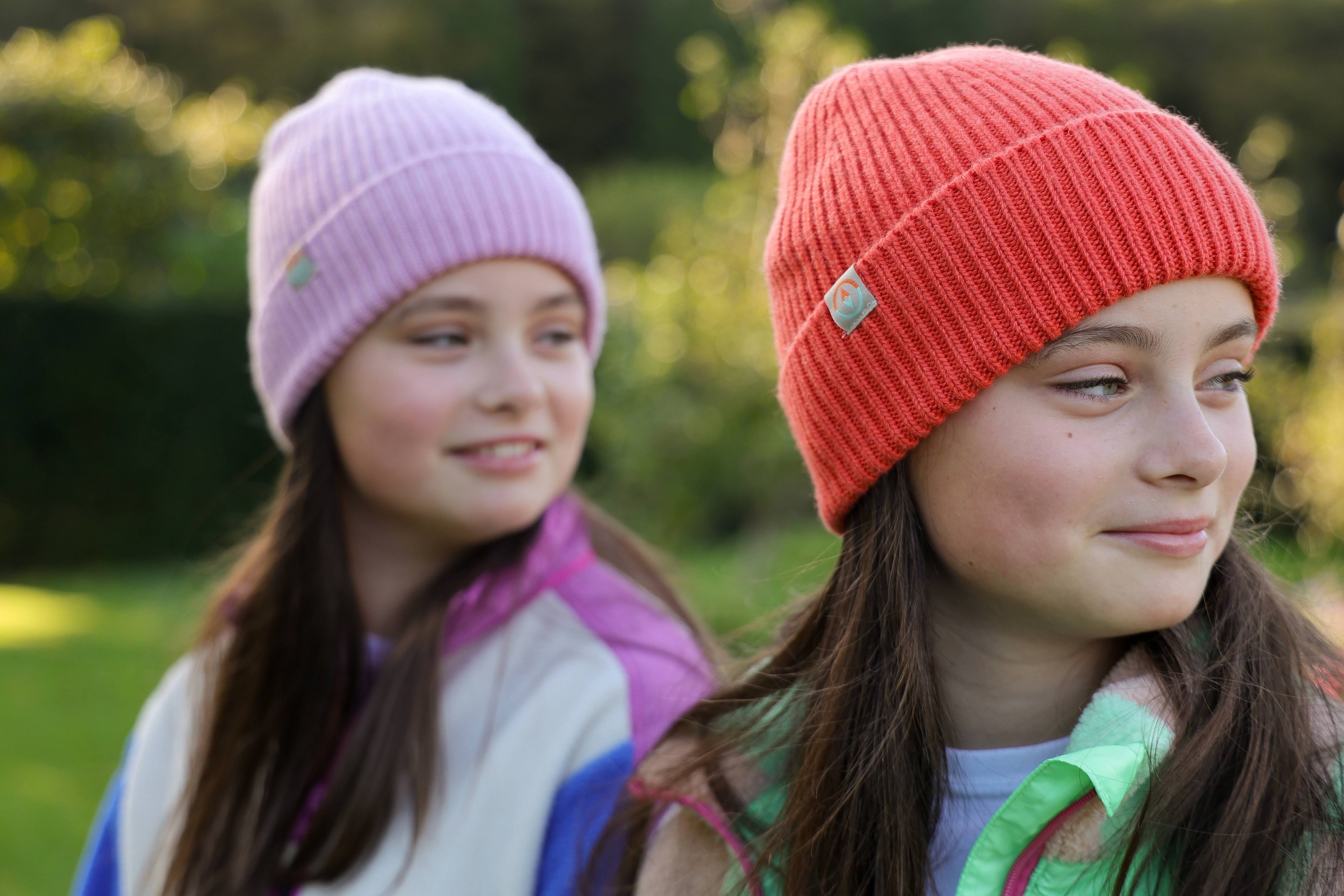 Malin Cashmere + Merino Mix Ribbed Beanie - Coral