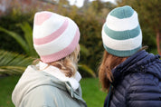 Rue Wool Mix Stripe Beanie - Teal Green