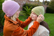 Malin Cashmere + Merino Mix Ribbed Beanie - Pistachio Green