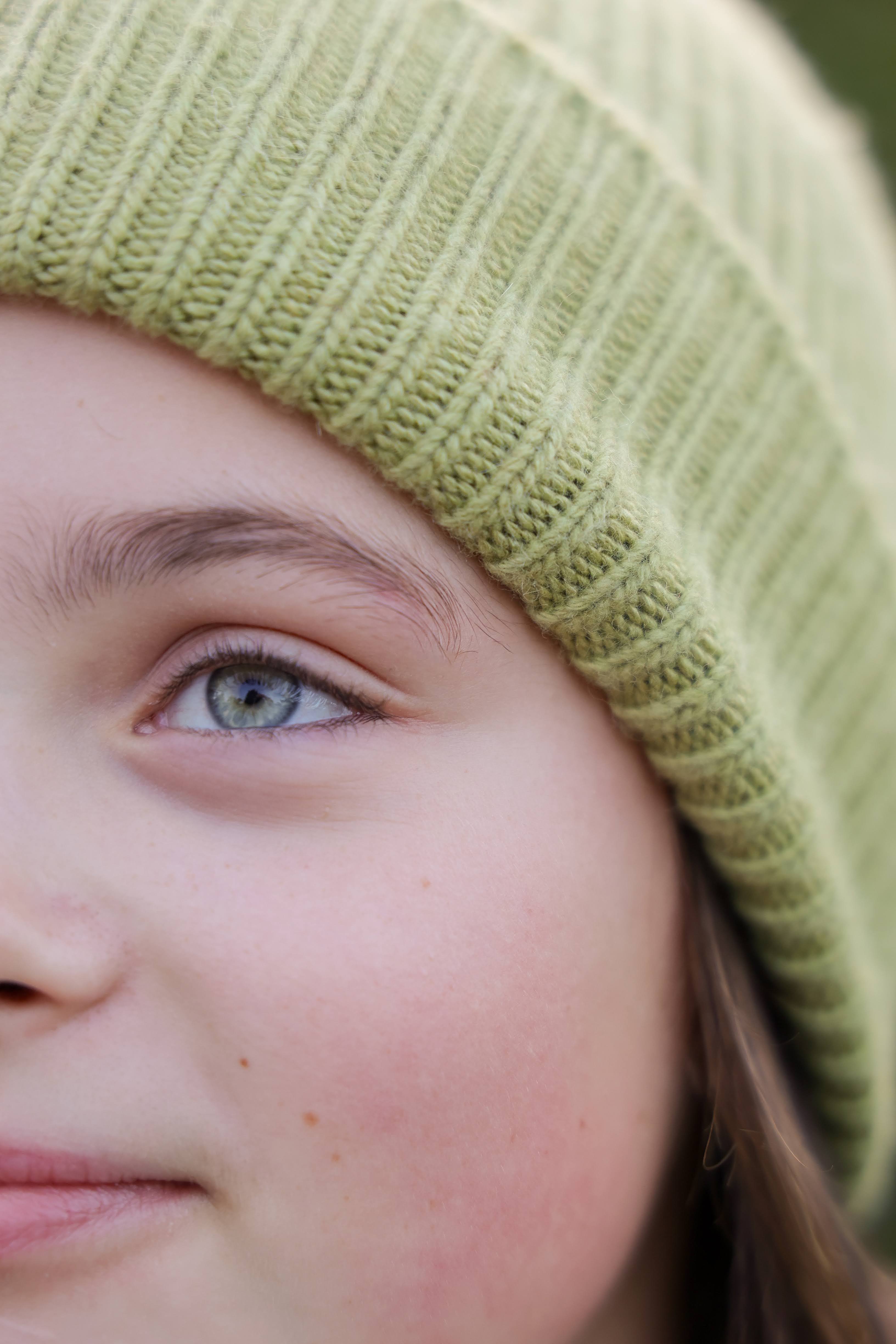 Malin Cashmere + Merino Mix Ribbed Beanie - Pistachio Green