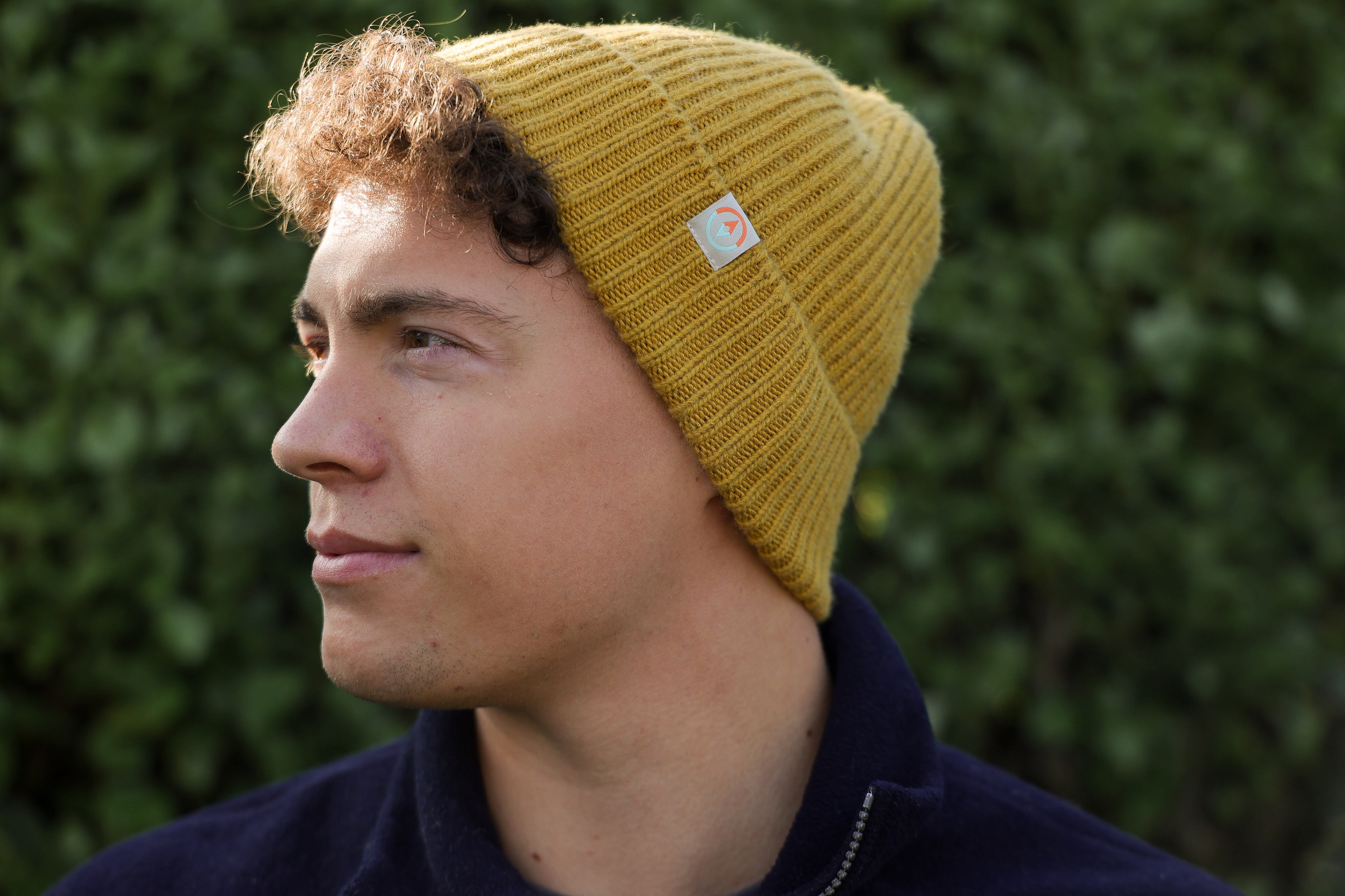 Malin Cashmere + Merino Mix Ribbed Beanie - Mustard