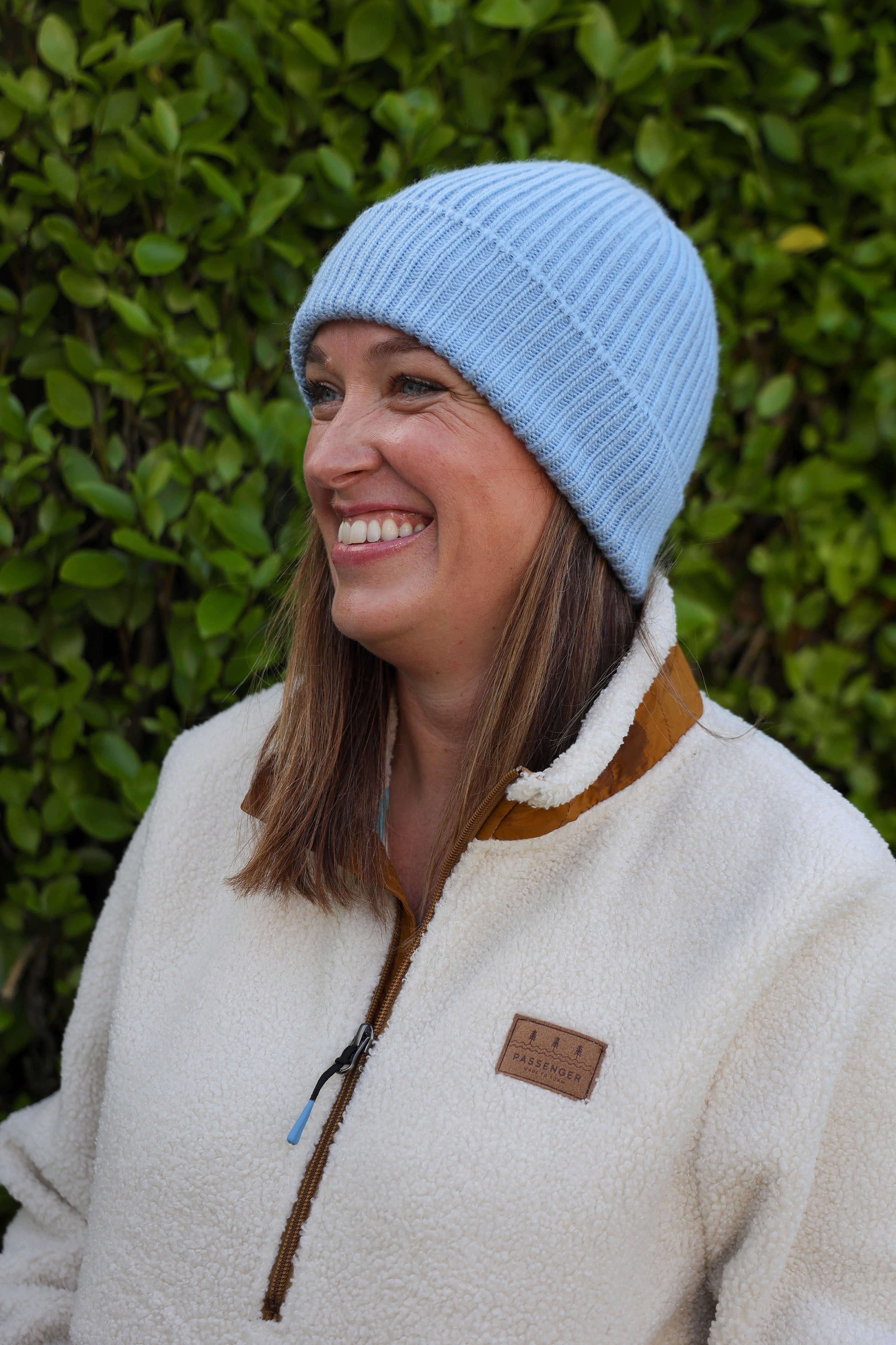 Malin Cashmere + Merino Mix Ribbed Beanie - Sky Blue