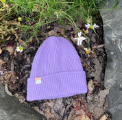 Malin Violet Cashmere + Merino Mix Ribbed Beanie