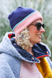 Torr Merino Reversible Beanie - Orchid Pink + Lough Blue