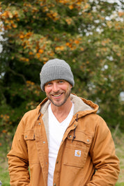 Malin Cashmere + Merino Mix Ribbed Beanie - Slate Grey