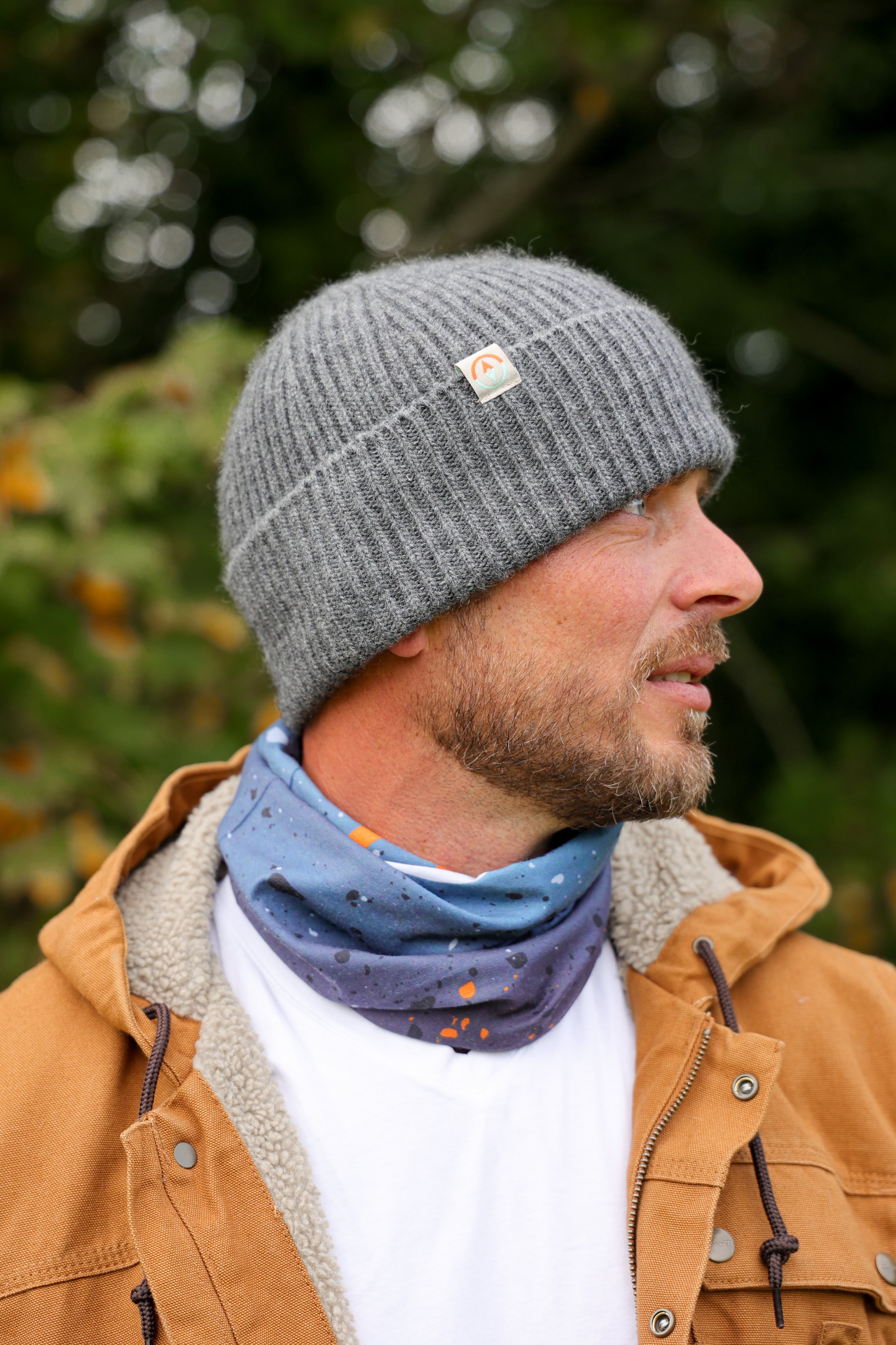 Malin Cashmere + Merino Mix Ribbed Beanie - Slate Grey