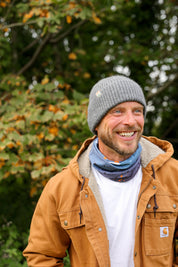 Malin Cashmere + Merino Mix Ribbed Beanie - Slate Grey