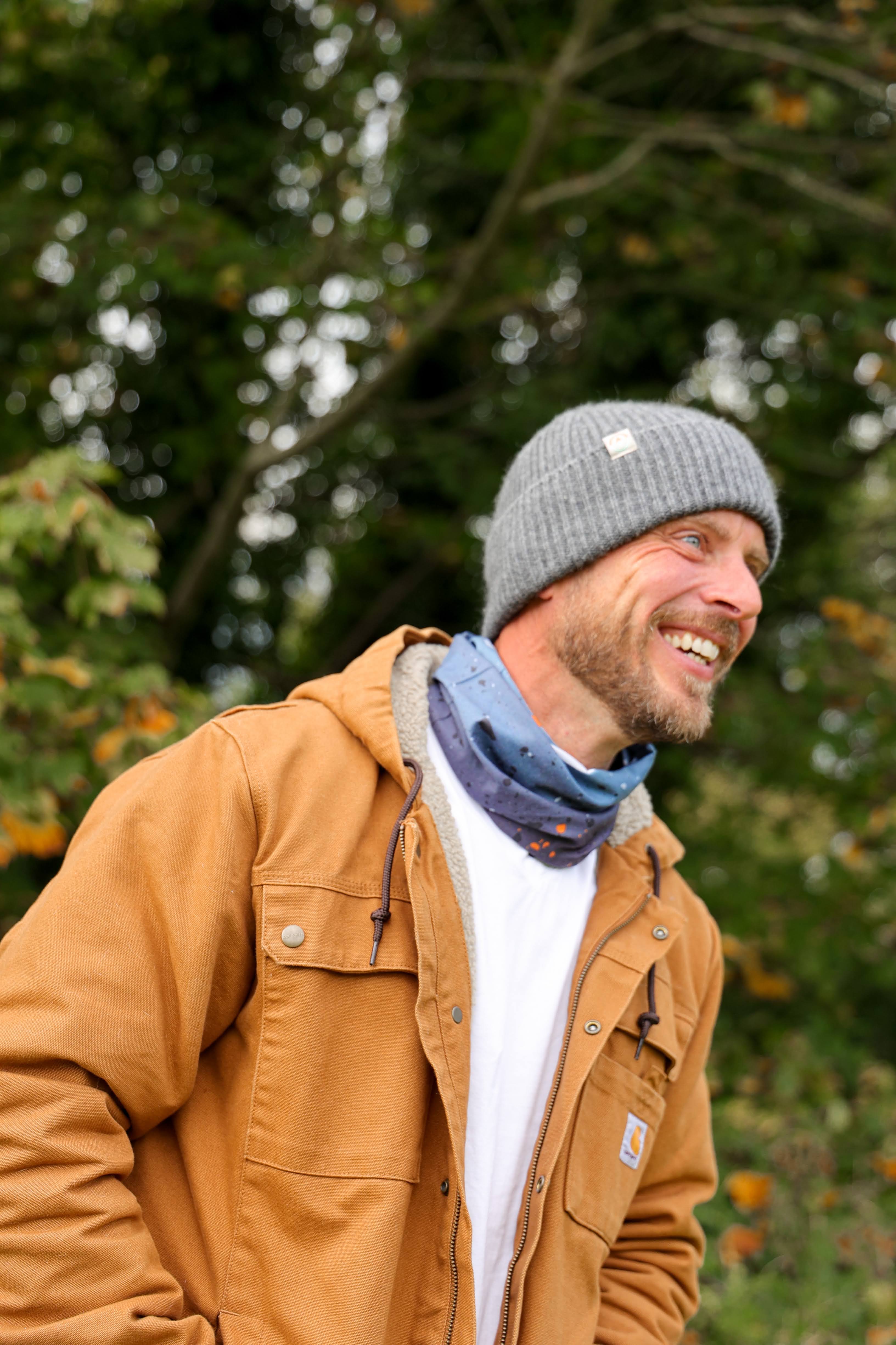 Malin Cashmere + Merino Mix Ribbed Beanie - Slate Grey