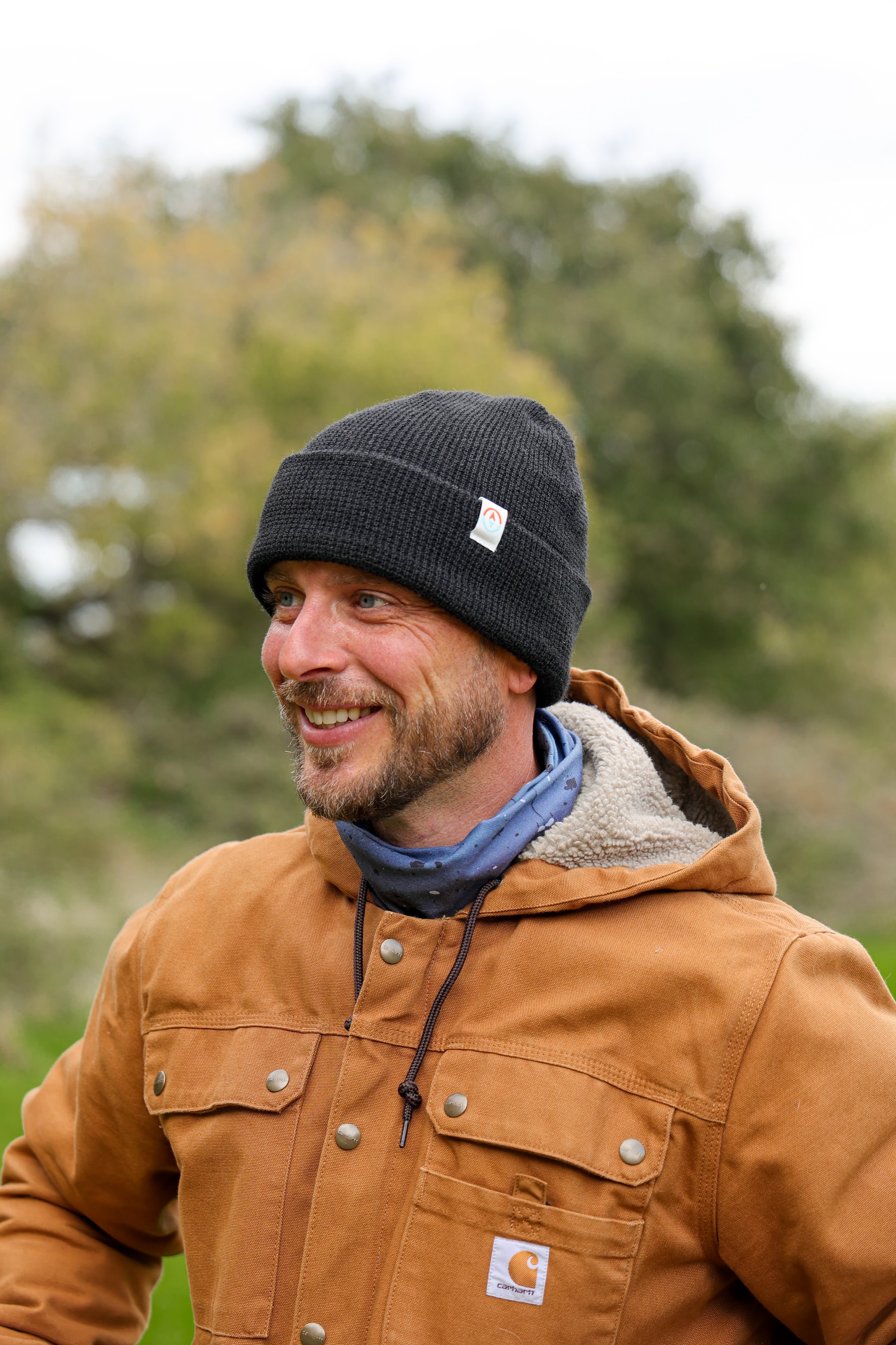 Garron Recycled Waffle Knit Beanie - Basalt Black