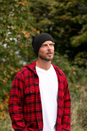 Garron Recycled Waffle Knit Beanie - Basalt Black