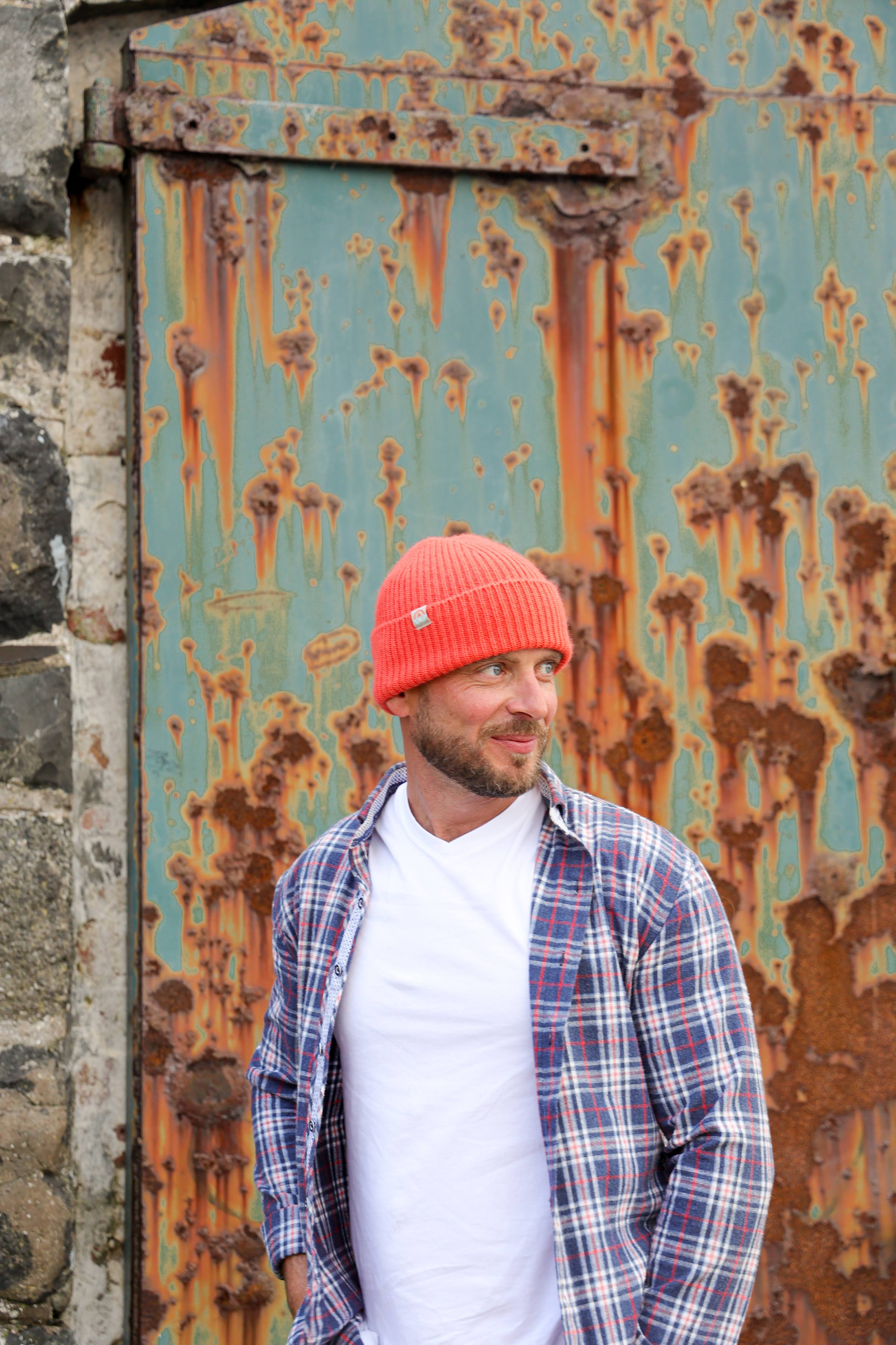 Malin Cashmere + Merino Mix Ribbed Beanie - Coral