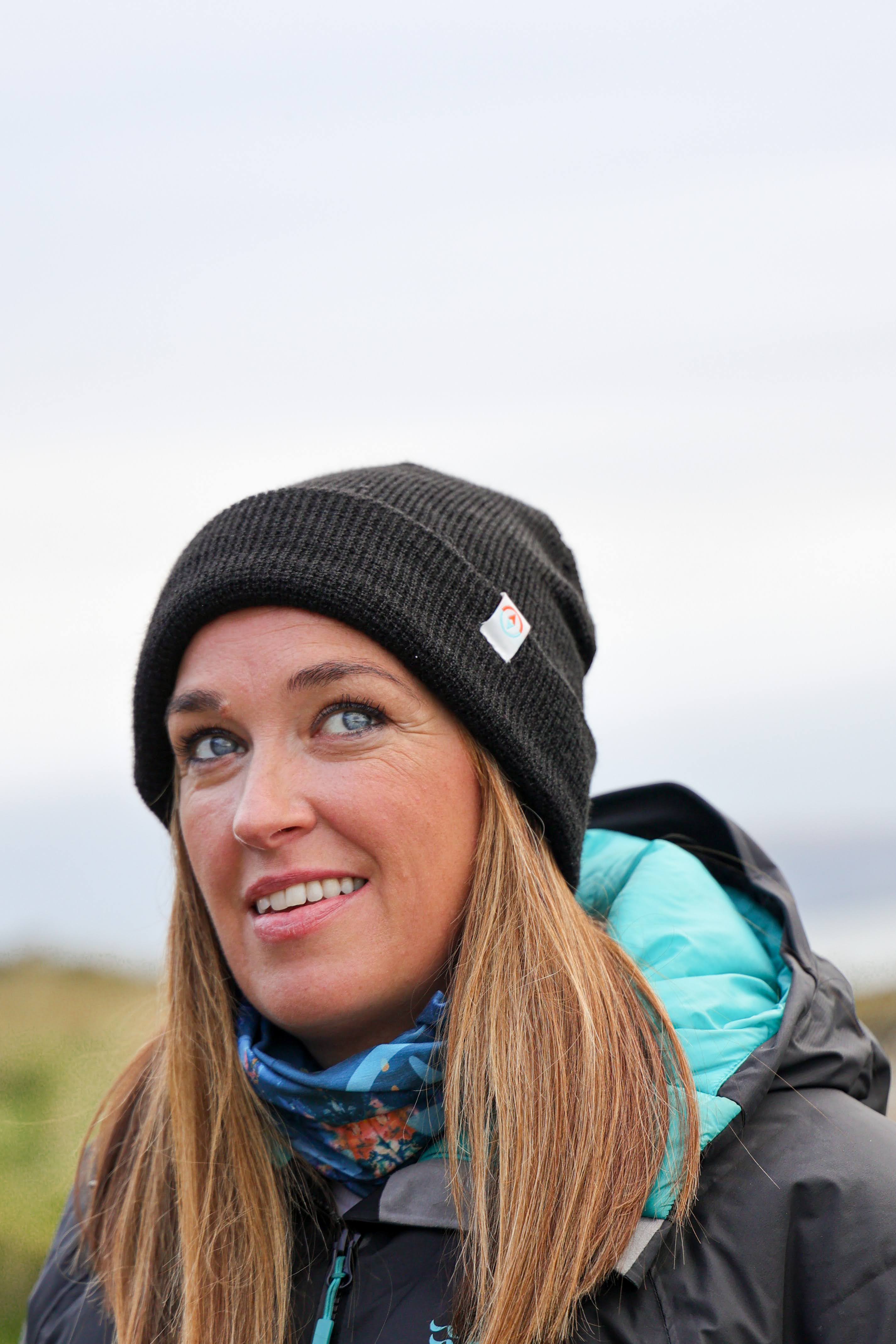 Garron Recycled Waffle Knit Beanie - Basalt Black