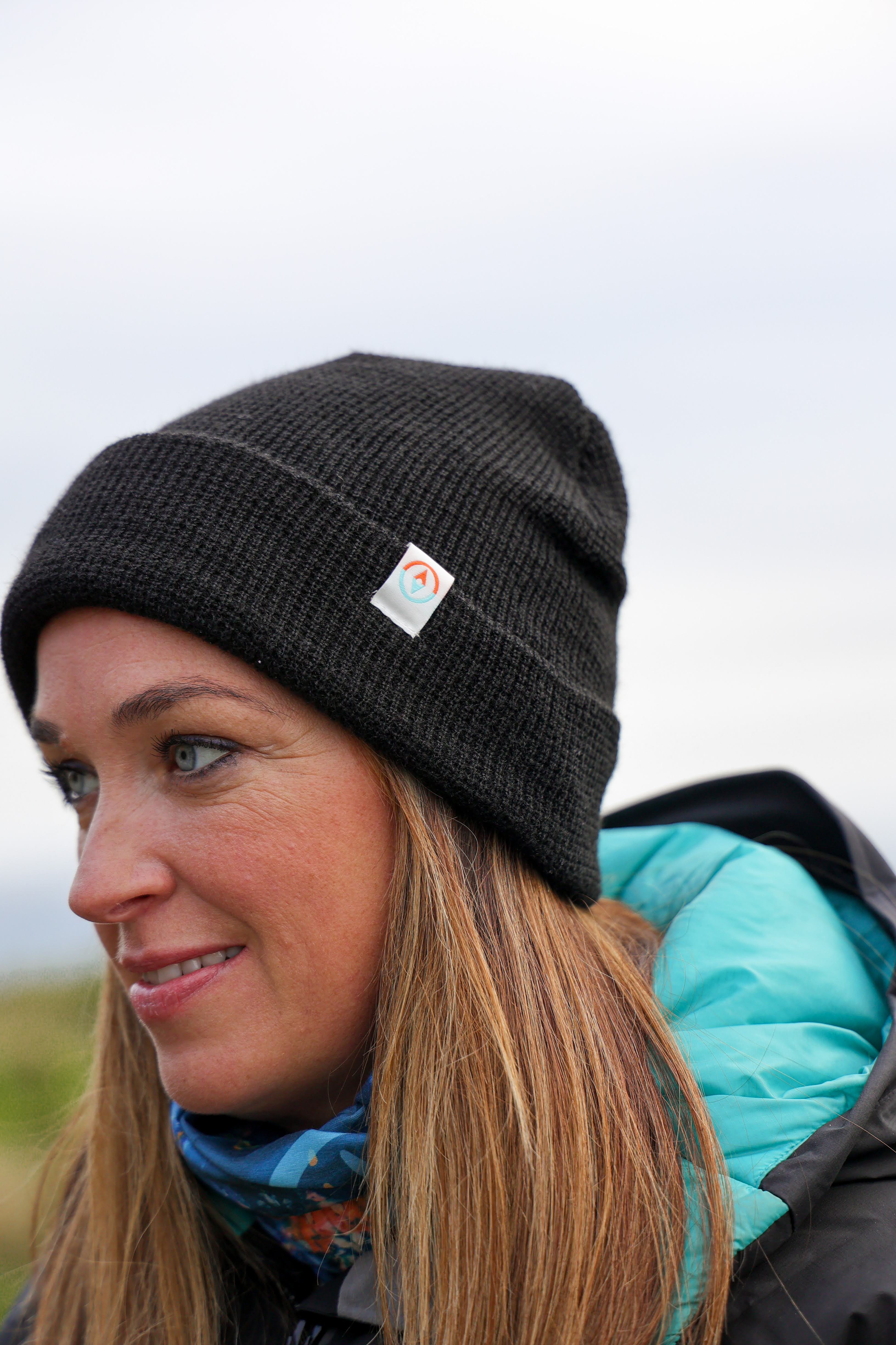 Garron Recycled Waffle Knit Beanie - Basalt Black