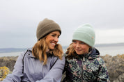 Malin Cashmere + Merino Mix Ribbed Beanie - Seaweed Green Brown