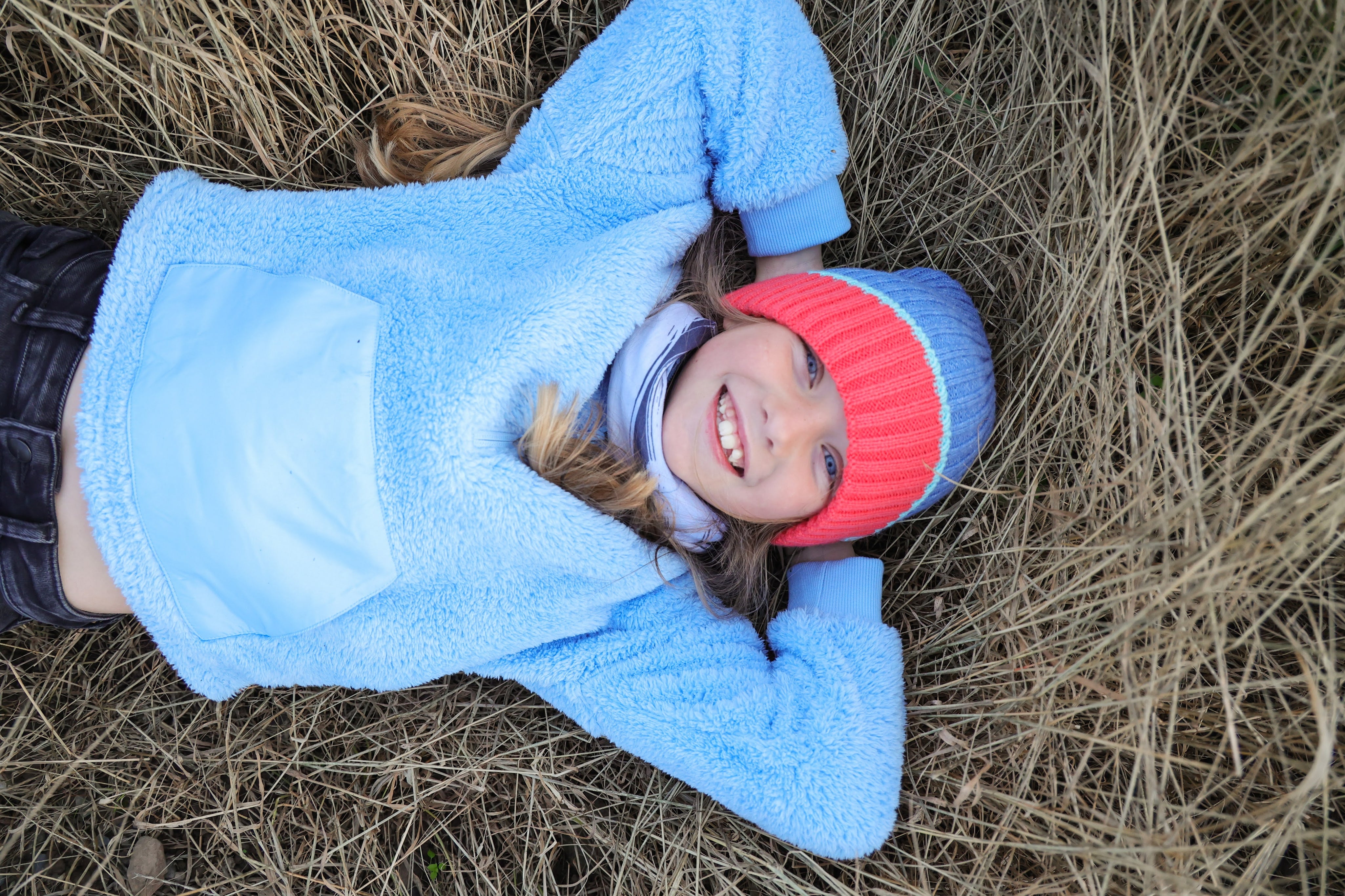 Orlock Junior Recycled Beanie - Sky, Coral + Aqua