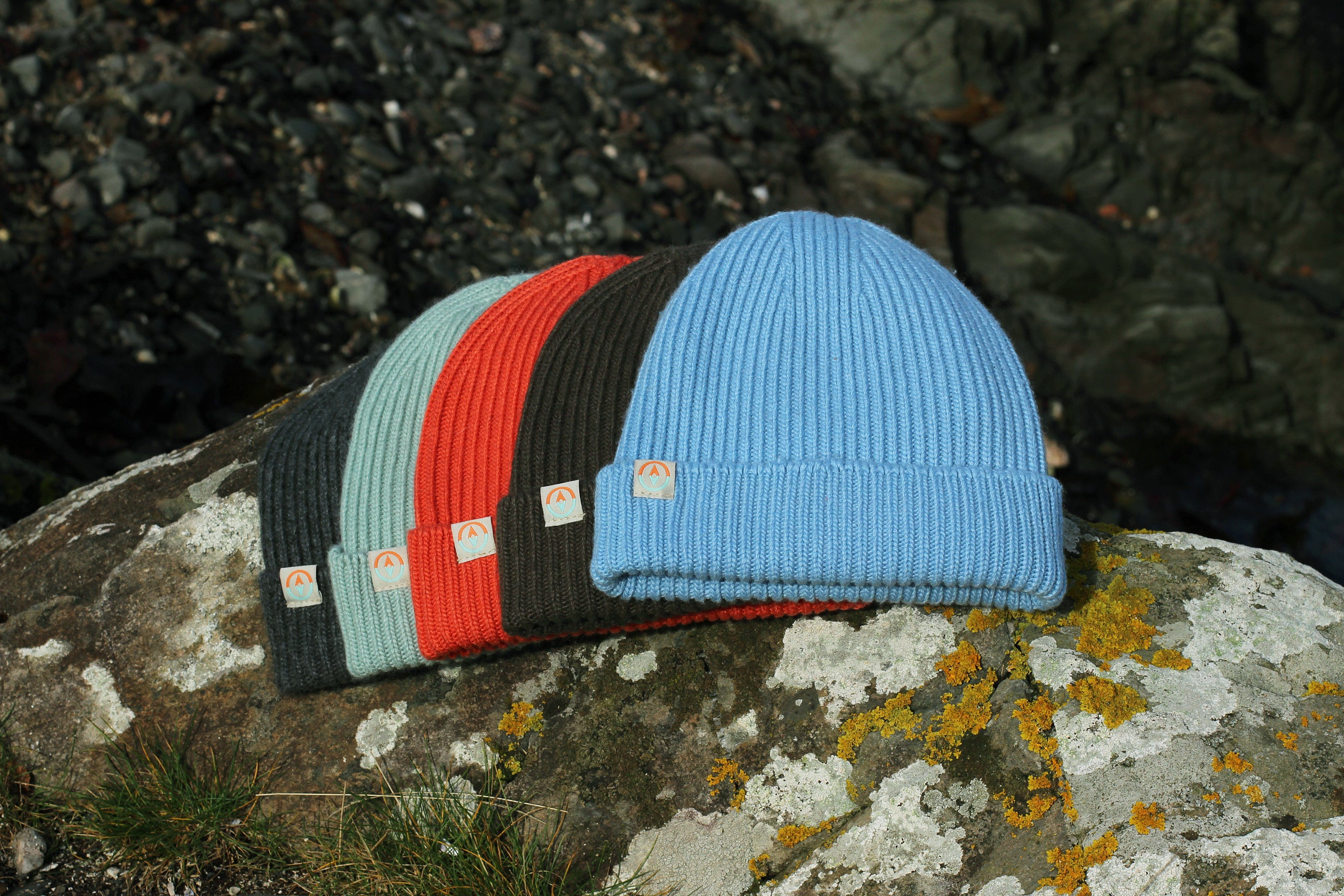 Malin Cashmere + Merino Mix Ribbed Beanie - Slate Grey