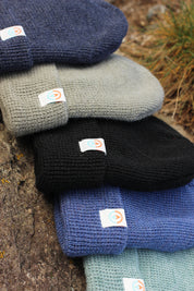 Garron Recycled Waffle Knit Beanie - Basalt Black