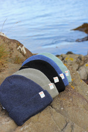 Garron Recycled Waffle Knit Beanie - Basalt Black