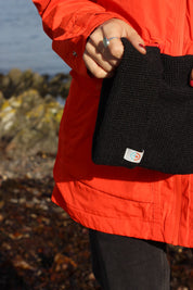 Garron Recycled Waffle Knit Beanie - Basalt Black