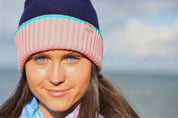 Torr Merino Reversible Beanie - Orchid Pink + Lough Blue